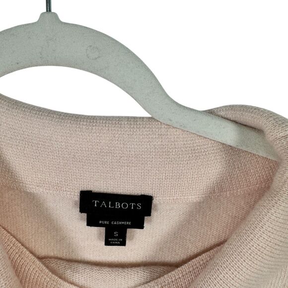 Talbots Pure Cashmere Turtleneck Sweater Pink Preppy Office Capsole Womens Small - Picture 3 of 5